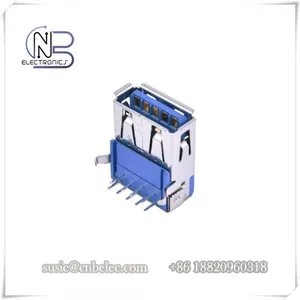 Waterproof 90 Degree DIP 9 Pins Solder UL94V-0 Type A Female 3.0 USB Connectors for Board Interface thumbnail-3