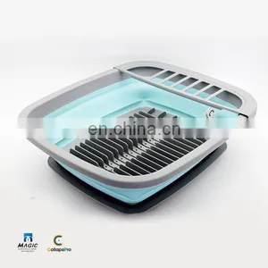 2018 Large Storage Collapsible Dish Drying Rack With Snap-on Drain Board thumbnail-1