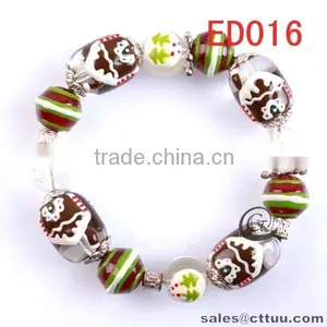 2014 Best Selling Christmas Glass Bead Bracelet thumbnail-6