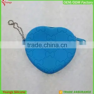 Customized Hot Sale Lovely Candy Heart Shape Zipper Silicone Coin Purse for Kids, Girls thumbnail-4