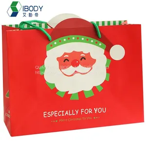 Custom Santa Claus Kraft Paper Gift Shopping Bag With Handle Party Gift Bag thumbnail-3