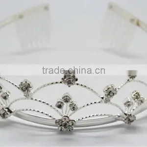 Jewelry Wholesale Fashion Clear Rhinestones Tiara&Crown For Bridal thumbnail-1