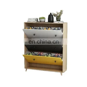 Modern Simple Color Wooden Home Shoe Cabinet Rack thumbnail-3