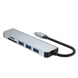 Aluminum 6 In 1 USB Hub HDMI*1+USB3 .0*1+USB 2.0*2+micro SD*1+SD*1 thumbnail-2