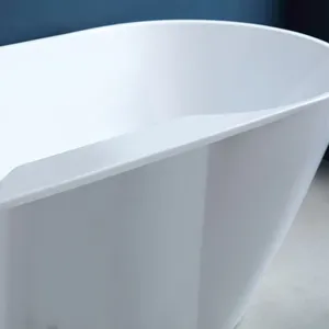 Modern Freestanding Solid Surface Bath Tub Bathroom Shower Tub High Quality Luxury Acrylic Resin Stone Bathtub thumbnail-3