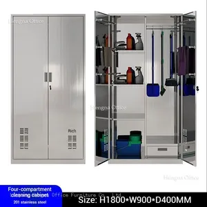 Stainless Steel Cleaning Supplies Cabinet With 304 Grade Steel & Waterproof Construction -Bulk Price Exporter thumbnail-3