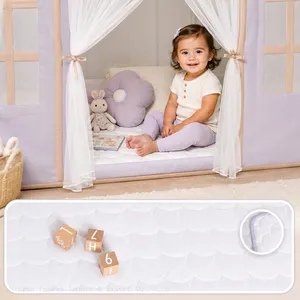 Kids Play Tent Indoor: With Mat, Tassel Garland - Girl Tent Indoor Playhouse for Kids Toys for Boy Girl Birthday Gift thumbnail-4