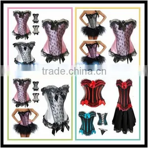 Authentic Burlesque Full Steel Boned Corset Strong Tight Lace Up Bustier Basque thumbnail-1