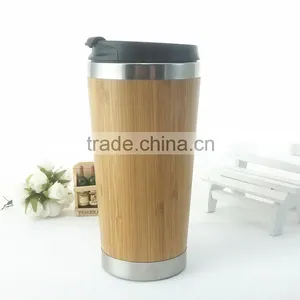 Mlife Hot Sell on Banboo Outer and Stainless Steel Inner Water Bottle thumbnail-3