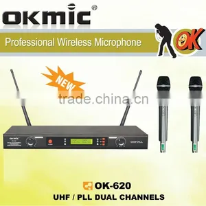 OK-620 Dual Channels/UHF PLL 32/99 Channels Microphone thumbnail-1