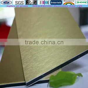 Golden Hairline Aluminum Wall Panel Exterior Outdoor Wall Caldding thumbnail-1