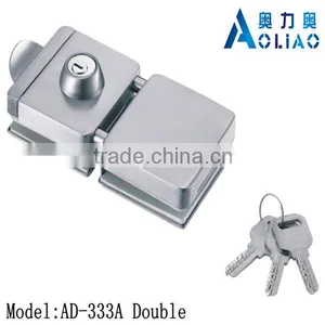 High Quality Tempered Frameless SS or Polish Finish Double Glass Door Lock for Double Door in Glass thumbnail-1
