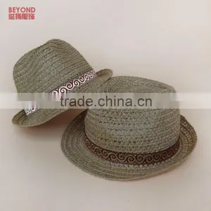 Custom Classic Small Brim Fibre Fadora Hat With Ribbon thumbnail-1