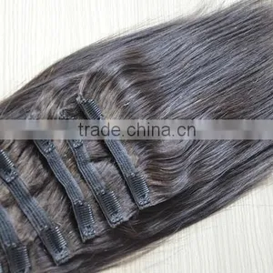 100% Virgin Cheap Brazilian High Quality Afro Hair Clip in Remy Half Wig Hair Extensions 200g thumbnail-2