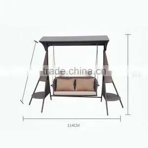 Double Luxury Patio Rattan Hanging Swing Chair Wicker Hanging Garden Swing Chairs thumbnail-5