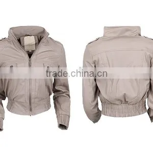 Lady's Cheap Stocklot Leather Jacket With High Quality thumbnail-1