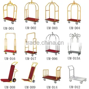 High Quality Gold Plated Platform Luggage Trolley thumbnail-4