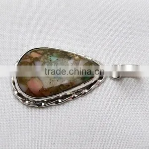 Beautiful Design Fuchsite Pendant, Gemstone Silver Jewelry, Exporter and Wholesaller thumbnail-4