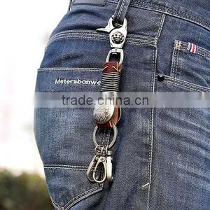 Handmade High Quality Real Ostrich Leather Keychain Leather Key Holder Key Chain thumbnail-5