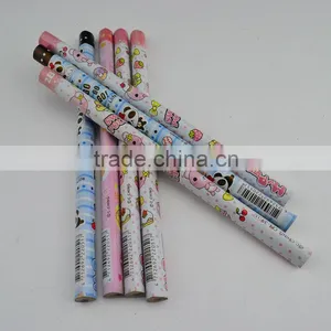 2B 15cm Plastic Mantle Cartoon Wooden Round Pencil With no Sharperning thumbnail-1