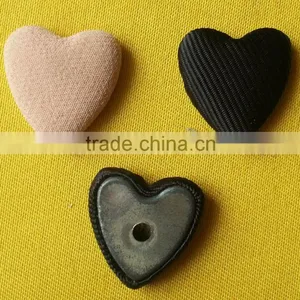 20MM Heart Shape Fabric Covered Button With 3mm Hole on Back -- F1559 thumbnail-3