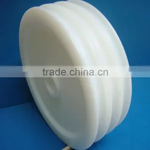 Engineering Plastic White Custom Cnc Machining Polyethylene Uhmwpe Plastic Pulley Wheels / Sheaves thumbnail-1