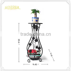 Flower Vase Shape Planters Wrought Iron Plant Stand for Home Deco thumbnail-3