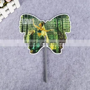 Butterfly Shape Custom Plastic pp Kids Hand Fan Handle Fan Advertising Fan thumbnail-2