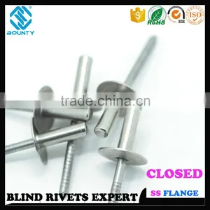 FACTORY A2 A4 304 316 STAINLESS STEEL LARGE FLANGE HEAD SEALED TYPE POP RIVETS thumbnail-3