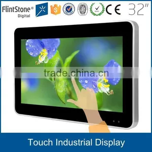 32 Inch Lcd Touch Screen Monitor, Wall Mounted Vga av Touch Screen Pos Terminal, 32" Touch Screen Display Monitor thumbnail-1