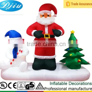 DJ-XT-51 Inflatable Santa Claus and Polar Bear Stay in Snowfield Protect Christmas Tree Garden Decoration thumbnail-1