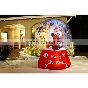 CHRISTMAS 6 FT SANTA REINDEER SNOW GLOBE AIRBLOWN INFLATABLE YARD HOLIDAY DECOR thumbnail-1
