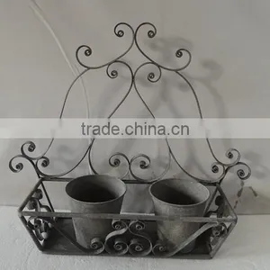 Vintage Wrought Iron Cottage Chic Wall Flower Pot Stand thumbnail-1