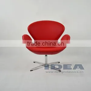 Replica Arne Jocabsen Swan Chair - Red Genuine Leather thumbnail-1