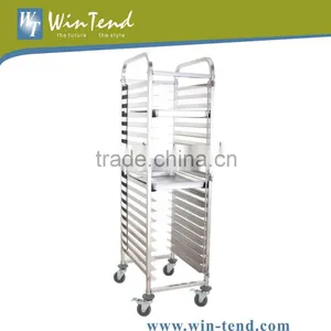 Commercial Kitchen 15 Tiers Metal Wire Basket Carts With 4 Wheels,Bread Basket Trolley for Sale thumbnail-1