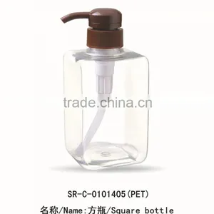 400ML SQUARE SHAPED PLASTIC BOTTLE PET PUMP SPRAY FOR BODY LOTION HAND Santilizer thumbnail-1
