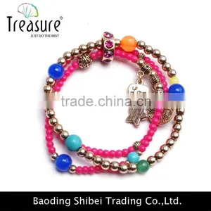 Chinese Style Rhinestone Multicolor Beads Bracelet Bangle Jewelry for Girls in 2016 thumbnail-4