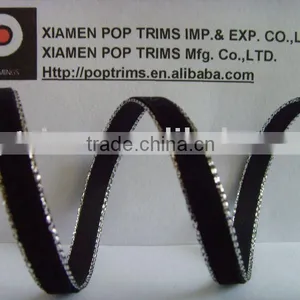 Nylon Silver Velvet Ribbon thumbnail-1