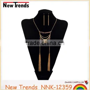 Factory Sale Jewelry Set, Crystal Chain Tassel Necklace Earring Jewelry Set 2016 thumbnail-5