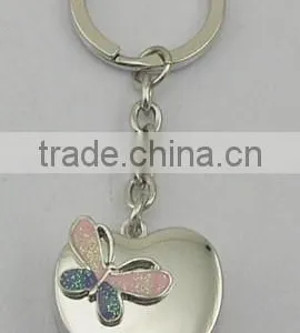 Glitter Butterfly Metal Heart Shape Solid Perfume Container /lip Gloss Keychain, Various Design, OEM Designs Accepted.<DKCA9173 thumbnail-1