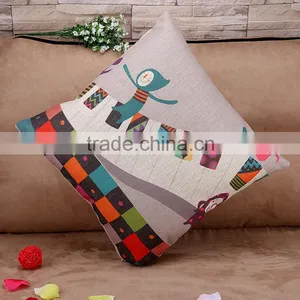 2015 Korean Music Little People Cute Children Cartoon Office Sofa Cotton and Linen Pillowcases Back Cushion thumbnail-2