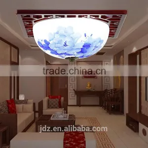 Modern Vintage Porcelain Chandelier Ceramic Wood Celling Light thumbnail-1