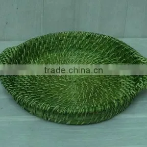 Vietnam Factory Rattan Serving Tray Round thumbnail-1