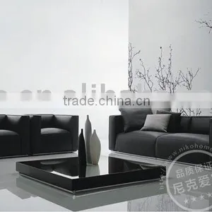 Modern Black Fabric 3+2+1 Sofa Set Furniture thumbnail-1