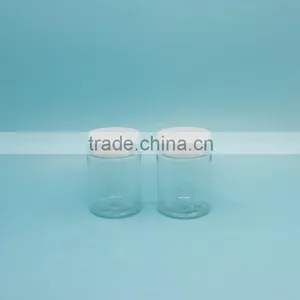 Manufacturer Sale High Quality Empty Custom Clear Plastic Jar With White Cap thumbnail-1