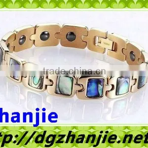 Bio Magnetic Gorgeous Titanium Bracelet With Color Shells #11005 thumbnail-1