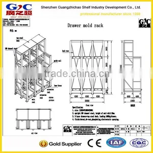 Three Posts Fully Opened Heavy Duty Drawer Type Mould Rack thumbnail-3
