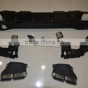 W166 GLE63 AMG Rear Diffuser With Exhaust Tips Muffler Pipe thumbnail-2