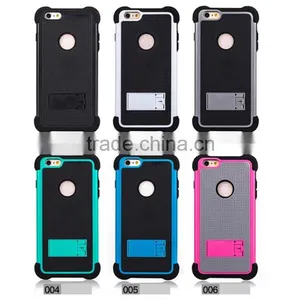 China Manufacturer Anti-throw 3 in 1 Dual Layer Case With Kickstand TPU PC Silicon Protective Case Cover for Apple Iphone 6 thumbnail-6