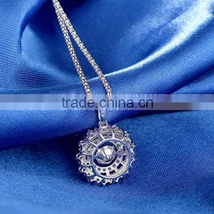 Sterling Silver Fancy Dancing Stone Pendant Necklace Designs For Girls thumbnail-5